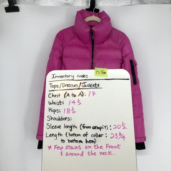 SAM New York Magenta Pink Iconic Freestyle 80%Goose Down Winter Puffer Jacket ~S - Picture 15 of 16